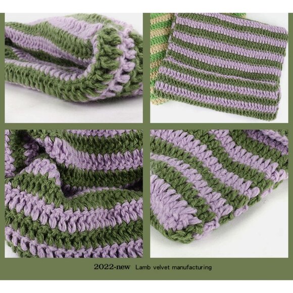 Crochet Hats for Women Cat Beanie Vintage Fox Hat Grunge Slouchy Beanies - Picture 3 of 7